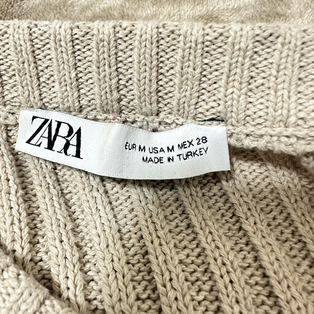Zara Beige Ribbed Sweater - Picture 2 of 4